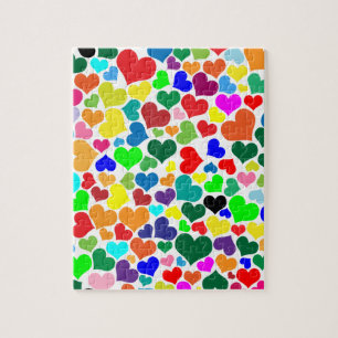 valentine rainbow hearts jigsaw puzzle
