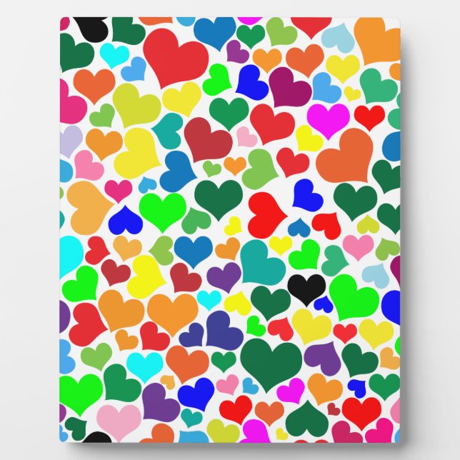 valentine rainbow hearts plaque (Front)