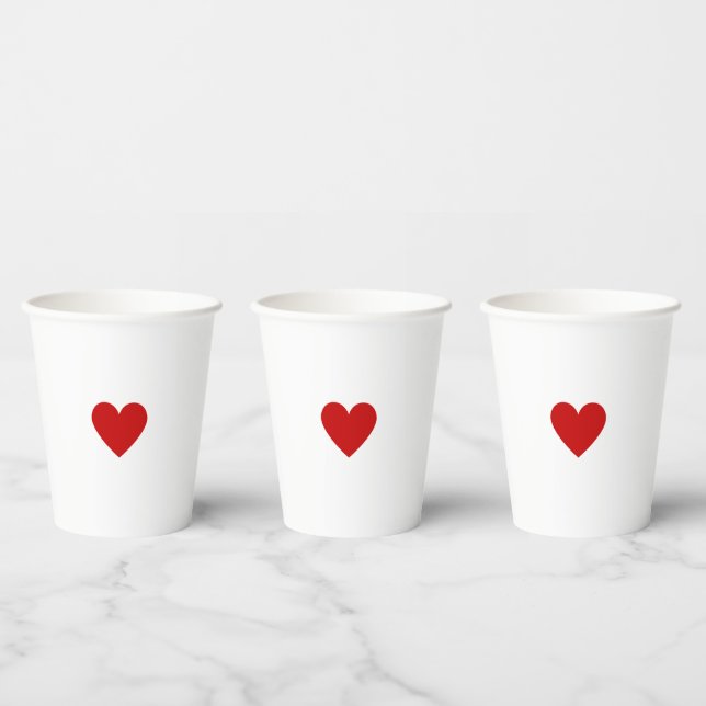 Valentine Red Heart Paper Cups (Multi)