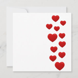 valentine red hearts holiday card