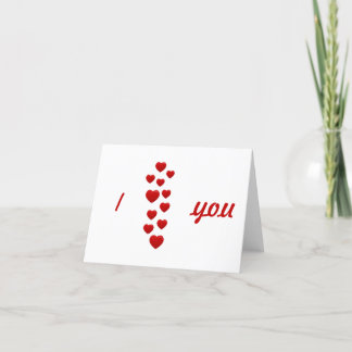 Valentine Red Hearts “I Love You” Thank You Card 