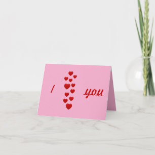 Valentine Red Hearts “I Love You” Thank You Card 