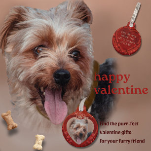 Valentine Red Photo Keychain Pet Tag