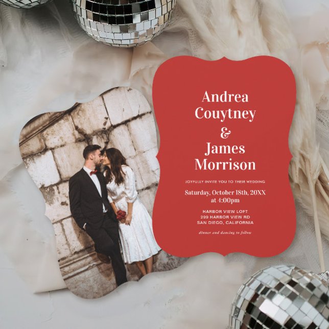 Valentine Red Photo Wedding Invitation (Creator Uploaded)