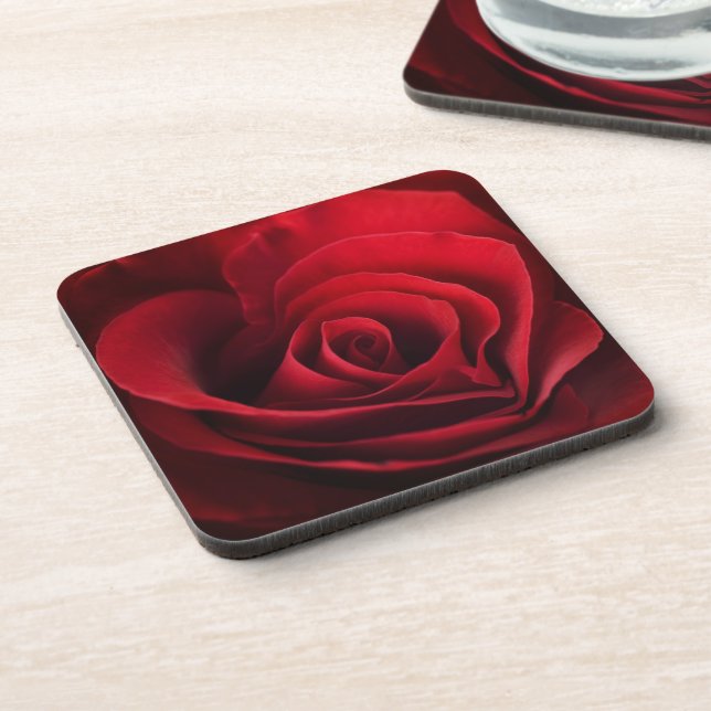 Valentine Red Rose Coaster (Left Side)