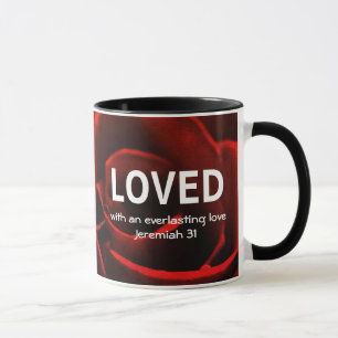 Valentine   Red Rose   LOVED   Christian Mug