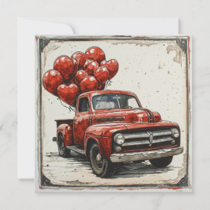 Valentine Red Truck: Red  Affection Holiday Card