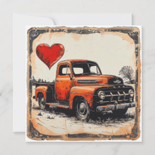 Valentine Red Truck: Red Romance Holiday Card