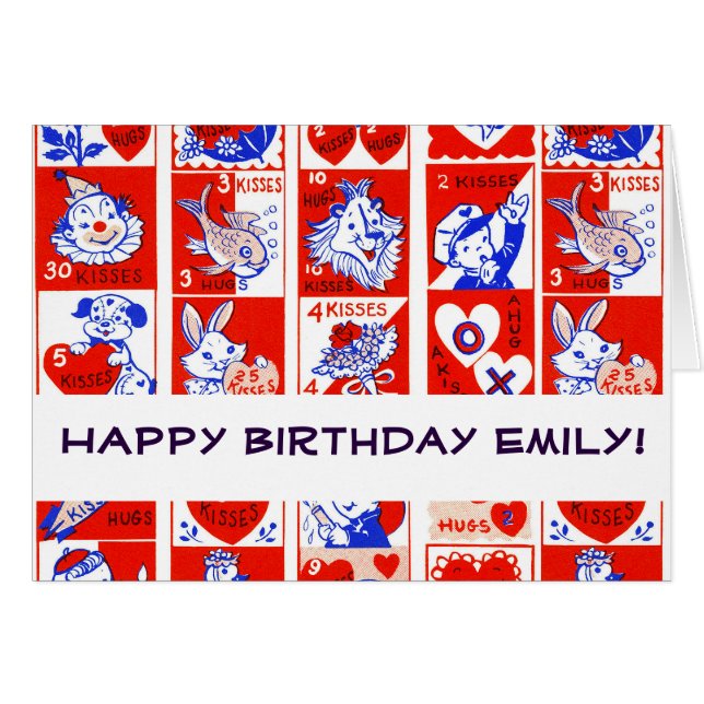 Valentine Retro Love Hugs Cute Pattern (Front Horizontal)