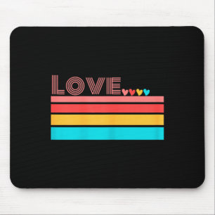 Valentine Retro Love Rainbow Mouse Pad