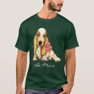 Valentine Rose Basset T-Shirt