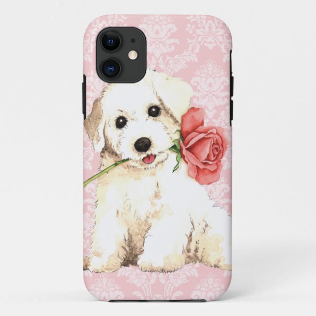 Valentine Rose Bichon Case-Mate iPhone Case (Back)