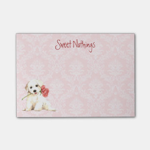 Valentine Rose Bichon Post-it Notes