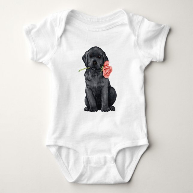 Valentine Rose Black Lab T-Shirt (Front)