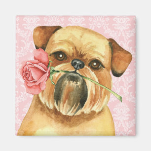 Valentine Rose Brussels Griffon Magnet