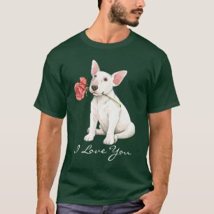 Valentine Rose Bull Terrier T-Shirt