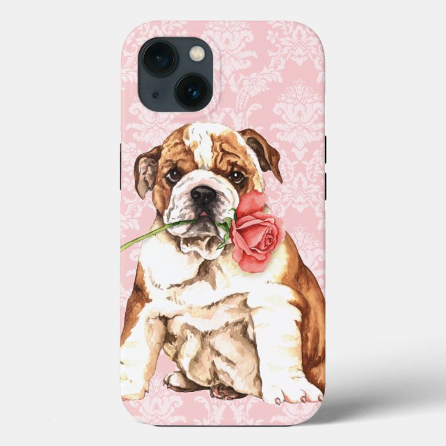 Valentine Rose Bulldog Case-Mate iPhone Case (Back)