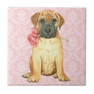Valentine Rose Bullmastiff Tile
