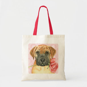 Valentine Rose Bullmastiff Tote Bag