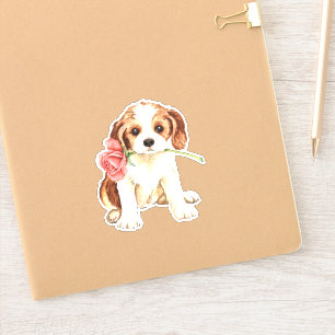 Valentine Rose Cavalier King Charles Spaniel Vinyl