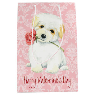 Valentine Rose Collie Medium Gift Bag