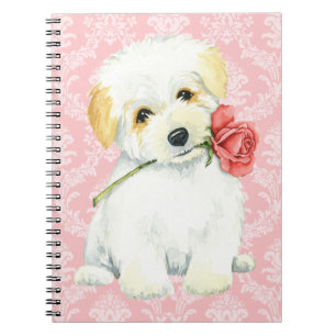 Valentine Rose Coton de Tulear Spiral Notebook