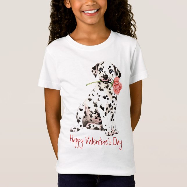 Valentine Rose Dalmatian T-Shirt (Front)