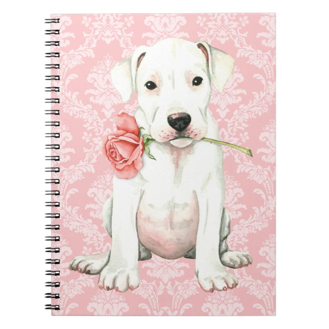 Valentine Rose Dogo Spiral Notebook (Front)