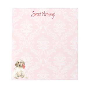 Valentine Rose English Setter Notepad