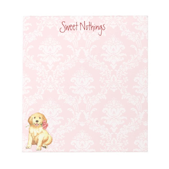 Valentine Rose Golden Notepad (Front)