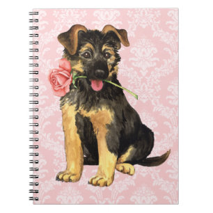 Valentine Rose GSD Spiral Notebook