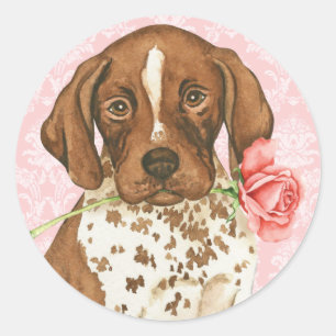 Valentine Rose GSP Classic Round Sticker