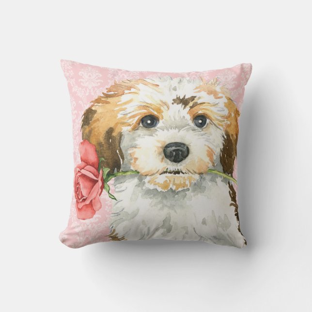 Valentine Rose Havanese Cushion (Front)