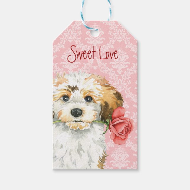 Valentine Rose Havanese Gift Tags (Front)