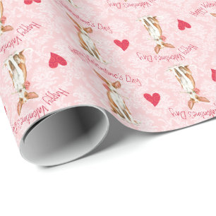 Valentine Rose Ibizan Hound Wrapping Paper