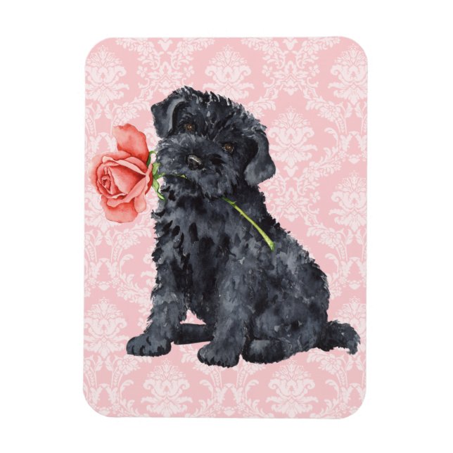Valentine Rose Kerry Blue Terrier Magnet (Vertical)