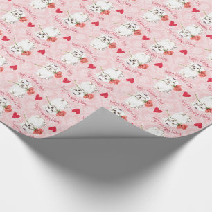 Valentine Rose Maltese Wrapping Paper
