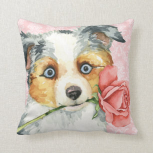 Valentine Rose Mini American Shepherd Cushion