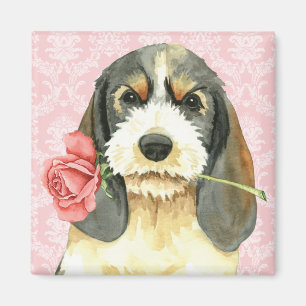 Valentine Rose Petit Basset Griffon Vendeen Magnet