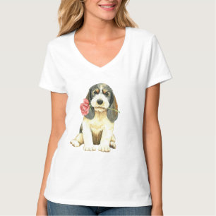 Valentine Rose Petit Basset Griffon Vendeen T-Shirt