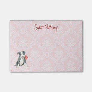 Valentine Rose Pit Bull Post-it Notes