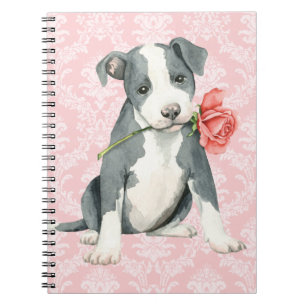 Valentine Rose Pit Bull Spiral Notebook