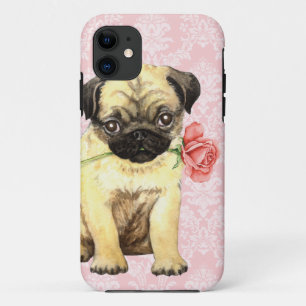 Valentine Rose Pug iPhone 11 Case