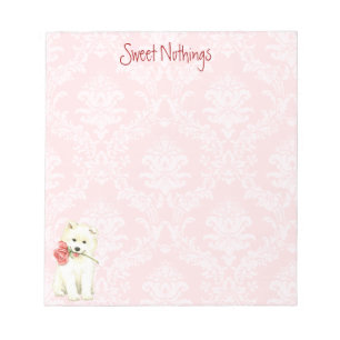 Valentine Rose Samoyed Notepad