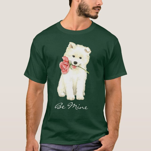 Valentine Rose Samoyed T-Shirt (Front)