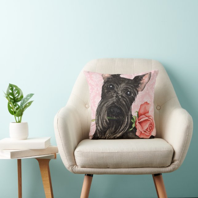 Valentine Rose Scottish Terrier Cushion (Chair)
