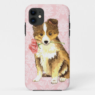 Valentine Rose Sheltie Case-Mate iPhone Case