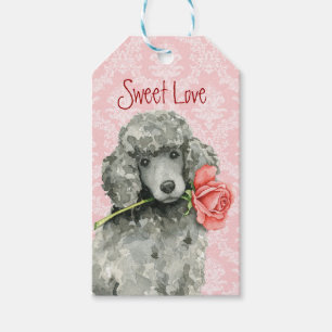 Valentine Rose Standard Poodle Gift Tags