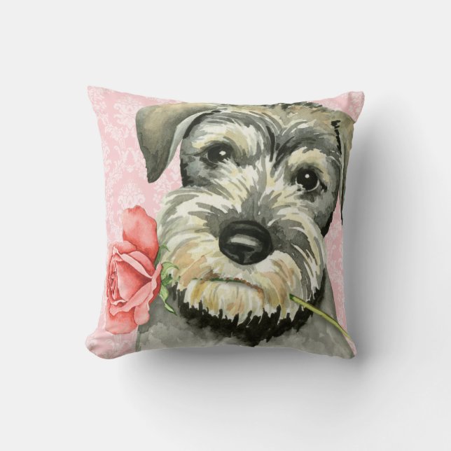 Valentine Rose Standard Schnauzer Cushion (Front)