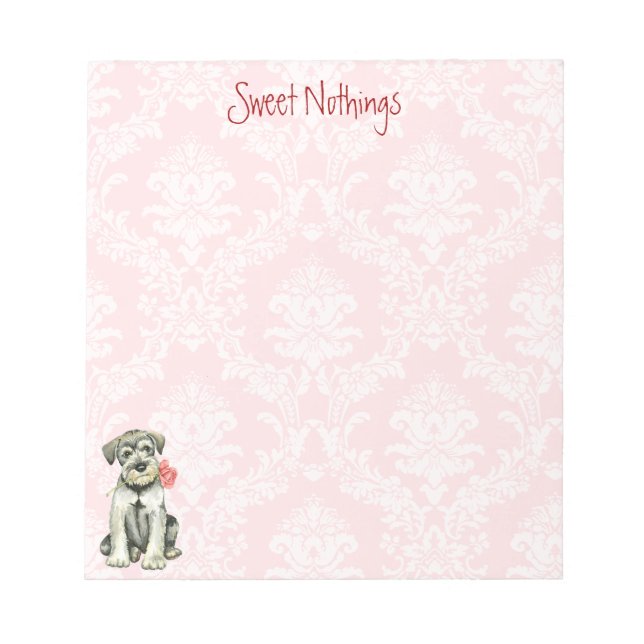 Valentine Rose Standard Schnauzer Notepad (Front)